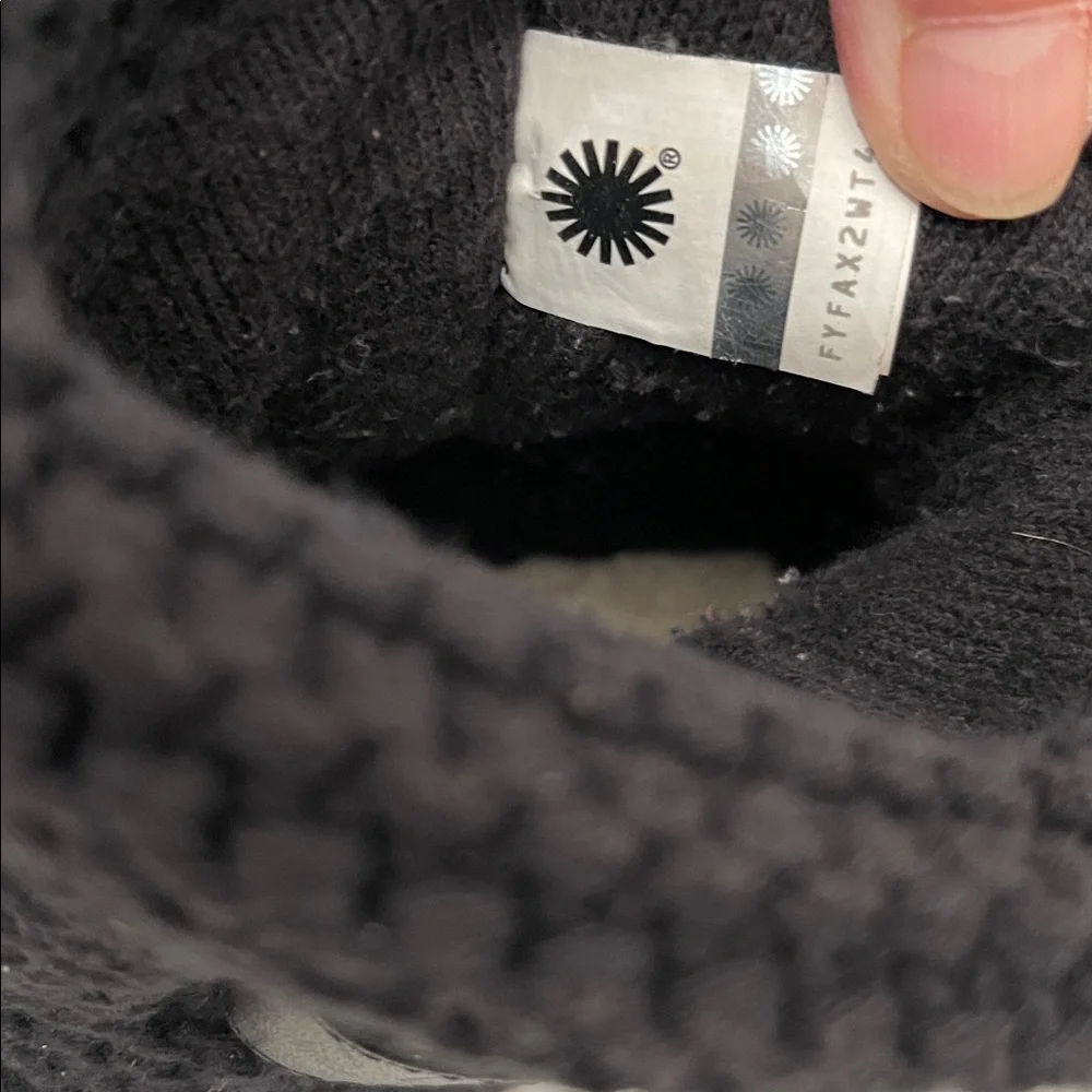 UGG SHAINA BLACK KNIT BOOTS WOMENS SIZE 6 - Picture 5 of 13